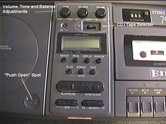 North Central College Instructional Media Equipment Directions --Eiki CD  Tape Player